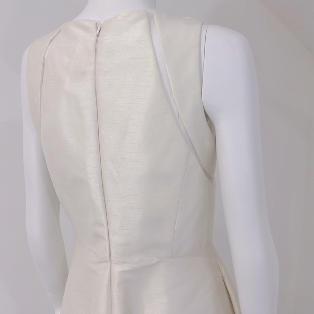 NWT SAMPLE ALFRED SUNG D710 bride bridesmaid size 10 IVORY poly Dupioni PRISTINE - Picture 6 of 8
